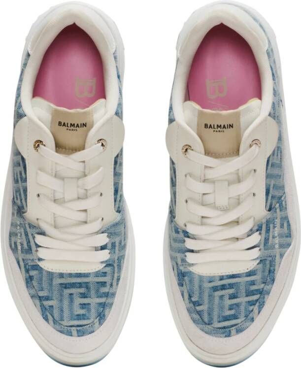 Balmain B-Court Flip trainers in monogram PB Labyrinth denim Blue Dames