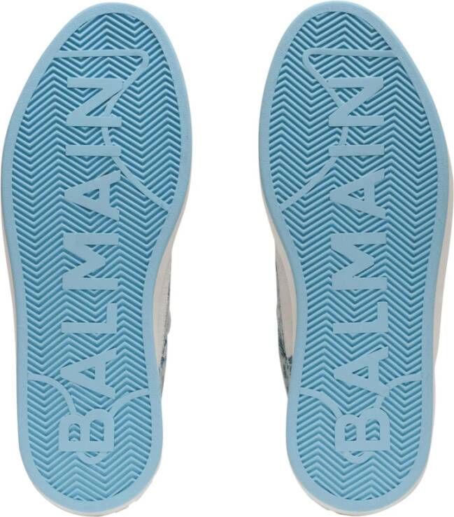 Balmain B-Court Flip trainers in monogram PB Labyrinth denim Blue Dames