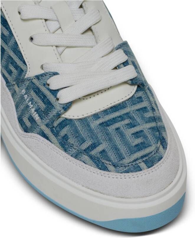 Balmain B-Court Flip trainers in monogram PB Labyrinth denim Blue Dames