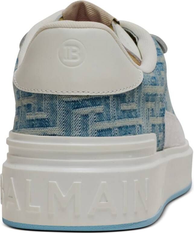 Balmain B-Court Flip trainers in monogram PB Labyrinth denim Blue Dames