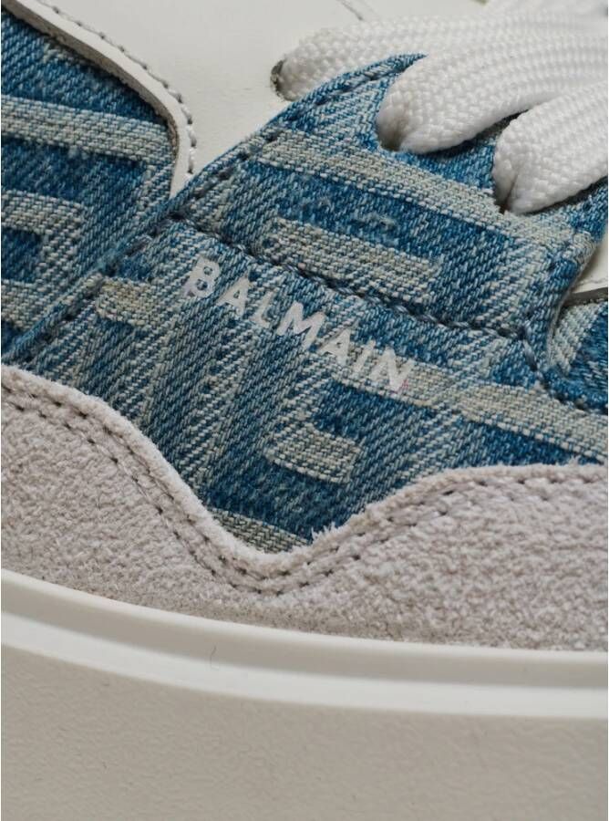 Balmain B-Court Flip trainers in monogram PB Labyrinth denim Blue Dames