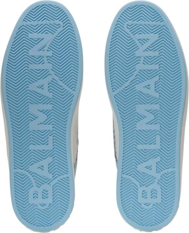 Balmain B-Court Flip trainers in monogram PB Labyrinth denim Blue Heren