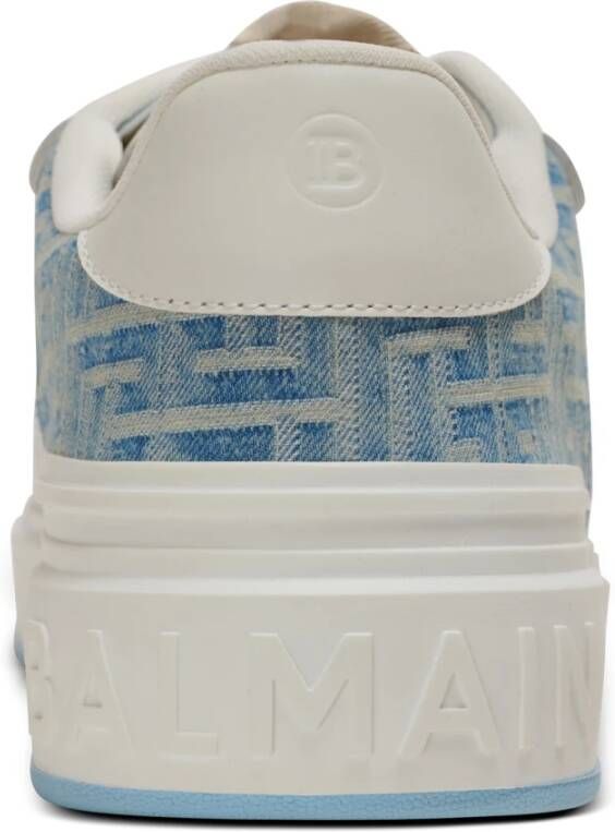 Balmain B-Court Flip trainers in monogram PB Labyrinth denim Blue Heren