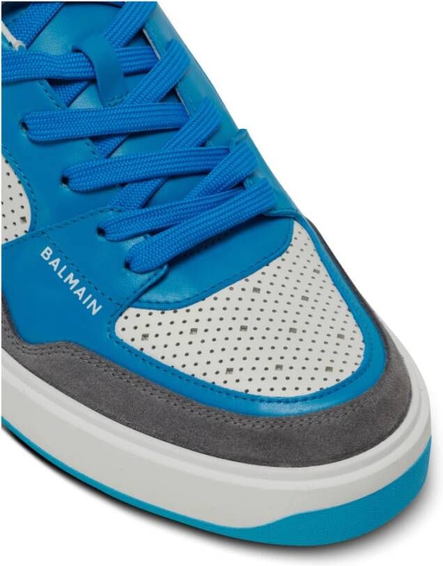 Balmain B-Court Flip trainers van kalfsleer en suède Multicolor Heren