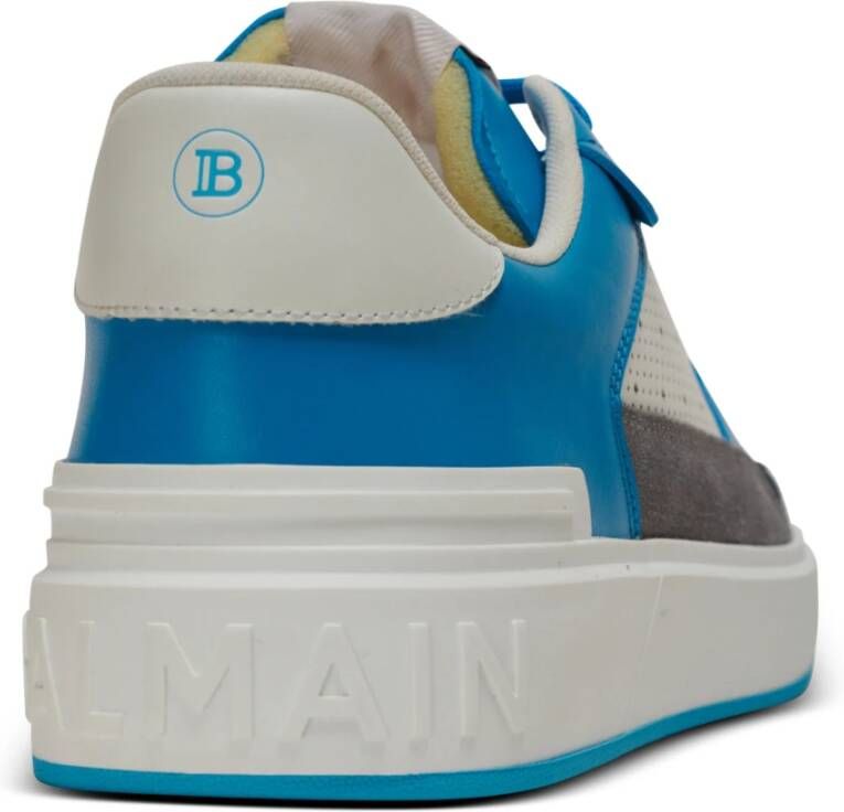 Balmain B-Court Flip trainers van kalfsleer en suède Multicolor Heren