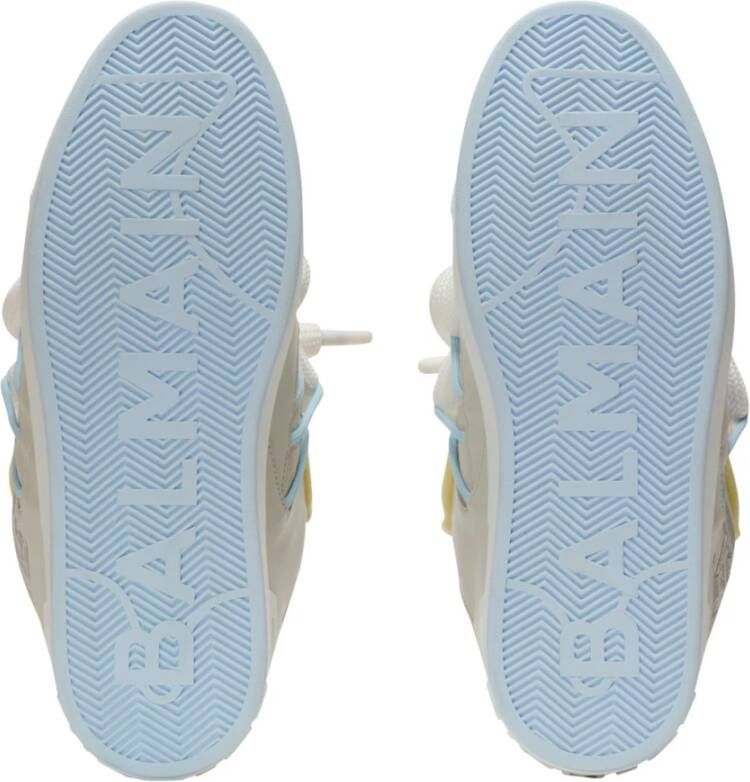 Balmain B-Court Puffy Skate sneakers van kalfsleer en suède Gray Heren