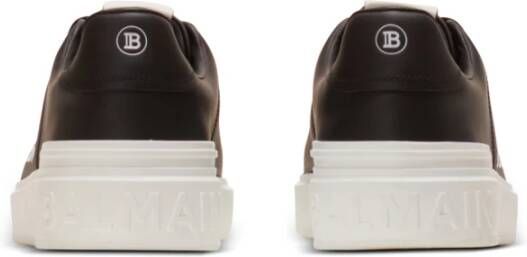 Balmain B-Court Signature kalfsleren trainers Black Heren