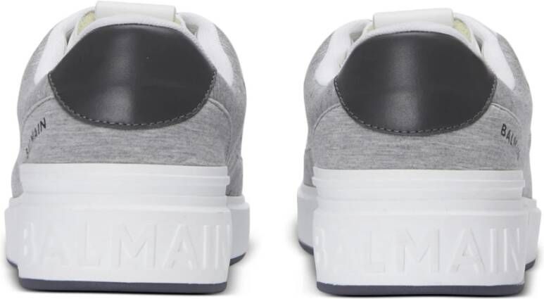 Balmain B-Court Skate trainers van fleece en kalfsleer Gray Heren