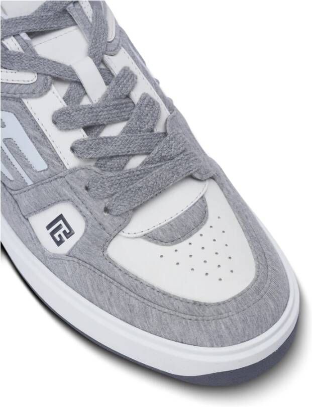 Balmain B-Court Skate trainers van fleece en kalfsleer Gray Heren