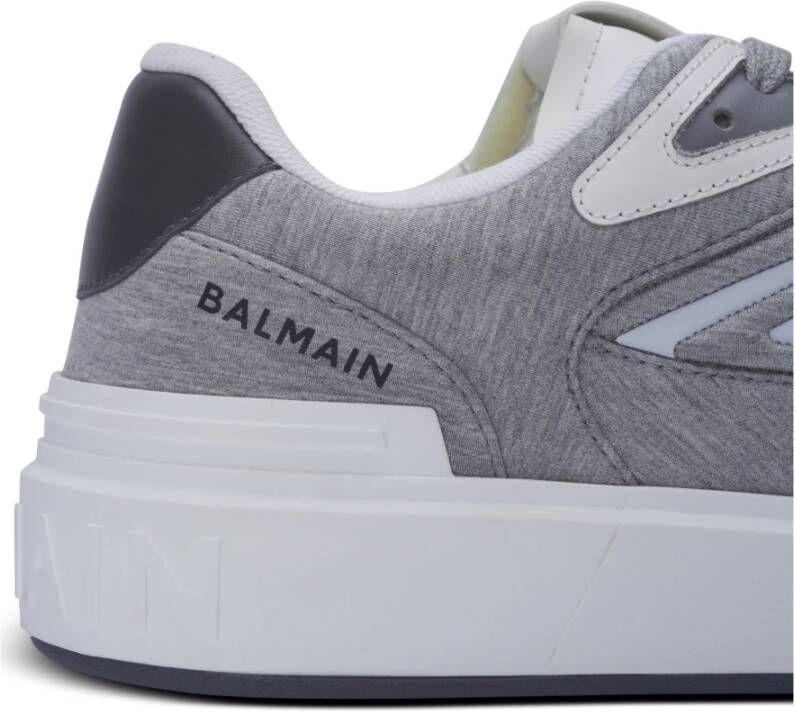 Balmain B-Court Skate trainers van fleece en kalfsleer Gray Heren