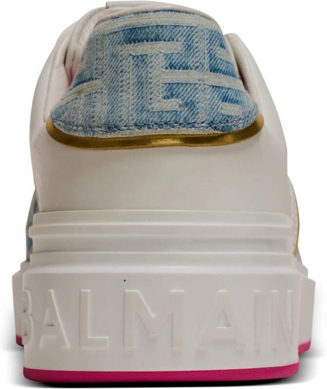 Balmain B-Court trainers in leer en denim White Dames