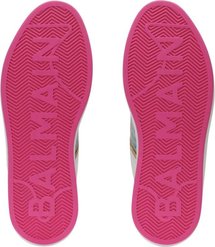 Balmain B-Court trainers in leer en denim White Dames