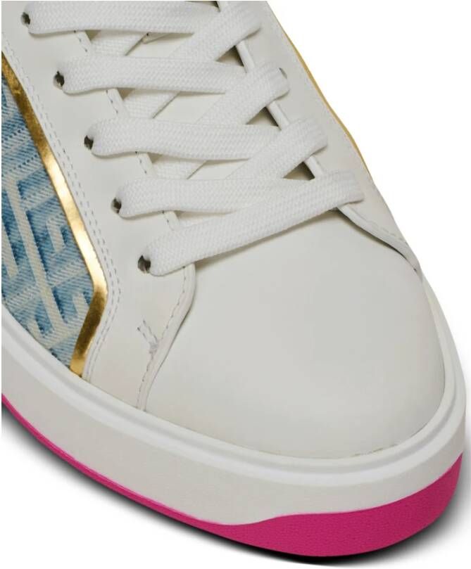 Balmain B-Court trainers in leer en denim White Dames