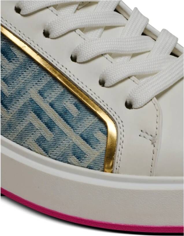 Balmain B-Court trainers in leer en denim White Dames