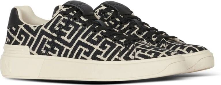 Balmain B-Court trainers met jacquard monogram Black Dames