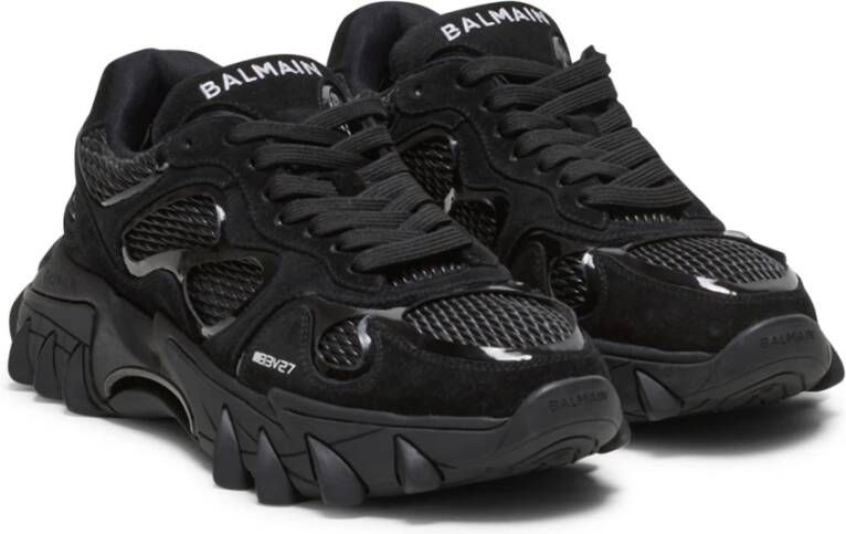 Balmain B-Court trainers met jacquard monogram Black Dames