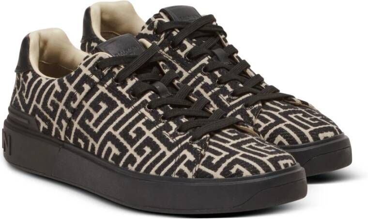 Balmain B-Court trainers met jacquard monogram Black Heren