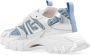 Balmain B-east Trainers In Monogrammed Pb Labyrinth Denim Blue Dames - Thumbnail 6