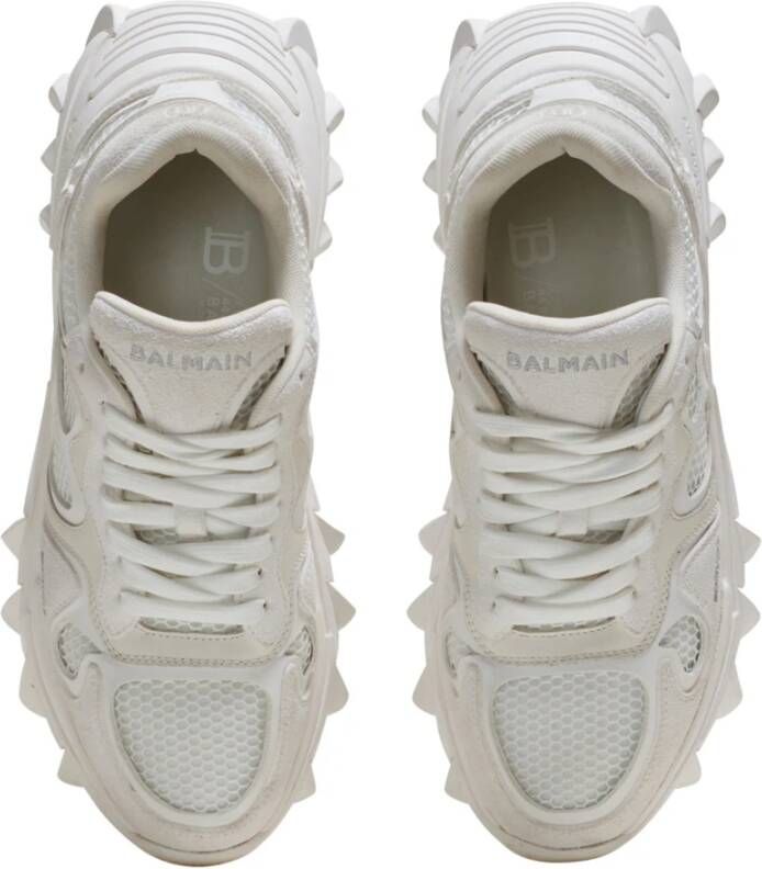 Balmain B-East trainers in leer suède en mesh White Heren