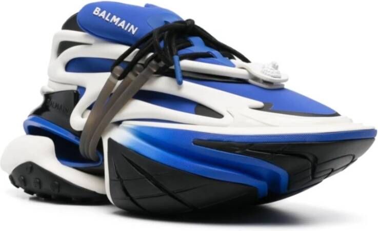 Balmain Blauw Witte Sneakers 3D Ontwerp Multicolor Heren