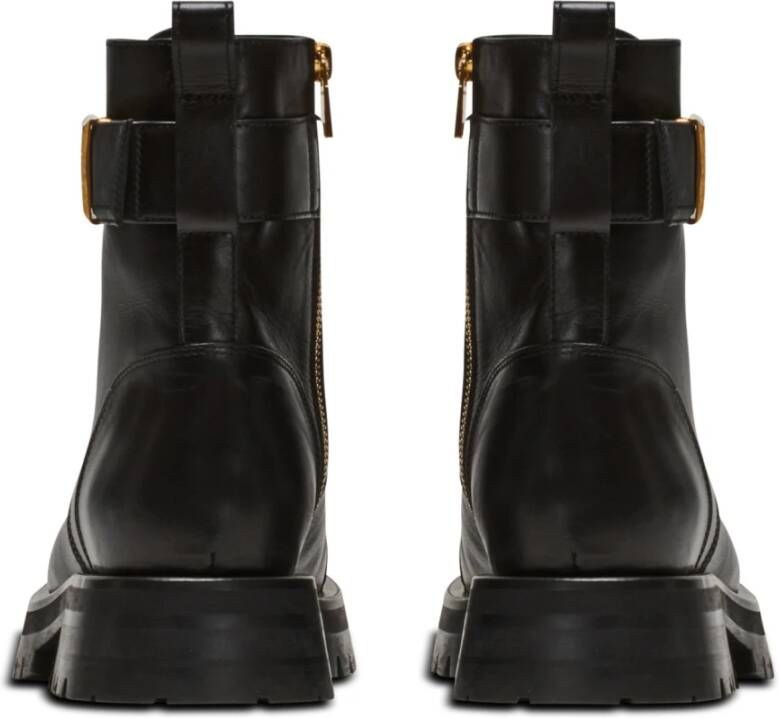 Balmain Charlie leren rangerlaarzen Black Dames