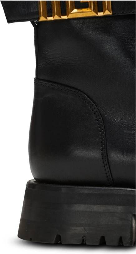 Balmain Charlie leren rangerlaarzen Black Dames