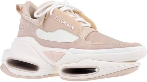 Balmain Chunky Leren Sneakers Beige Dames