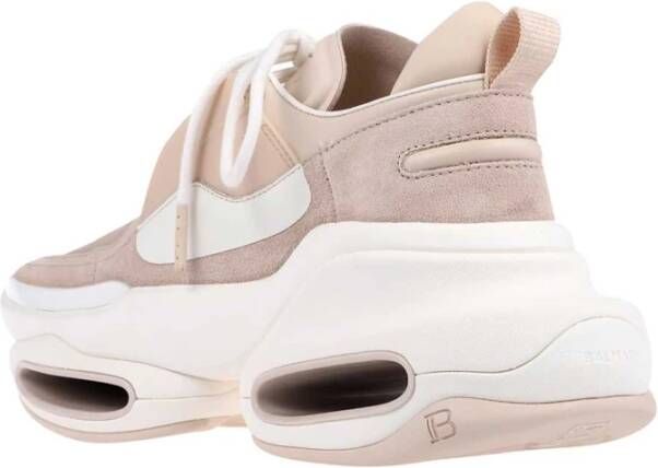 Balmain Chunky Leren Sneakers Beige Dames