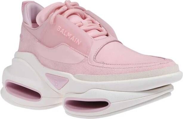 Balmain Chunky Leren Sneakers Pink Dames