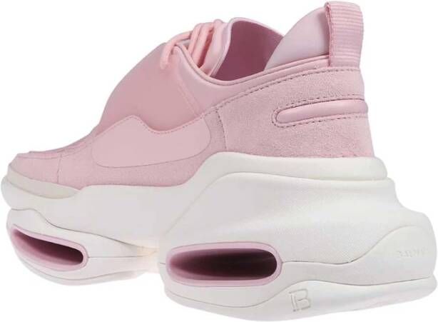 Balmain Chunky Leren Sneakers Pink Dames