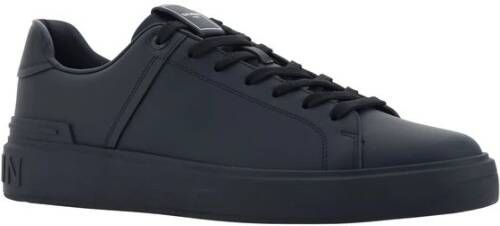 Balmain Court Leren Sneakers Elegant Modern Ontwerp Black Dames