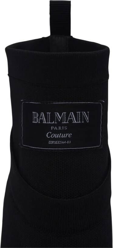 Balmain Crewneck gebreide enkellaarzen Black Dames