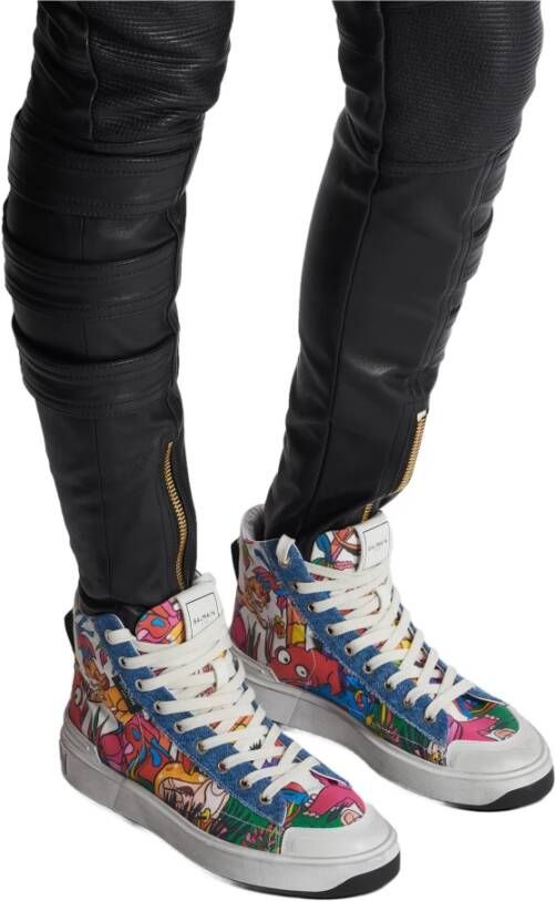 Balmain Disney x : The Lion King Baskets B-Court High Top bedrukt Kind Vroeg Multicolor Dames