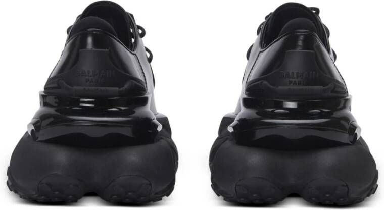 Balmain Eenhoorn geglazuurde leren loafers Black Heren