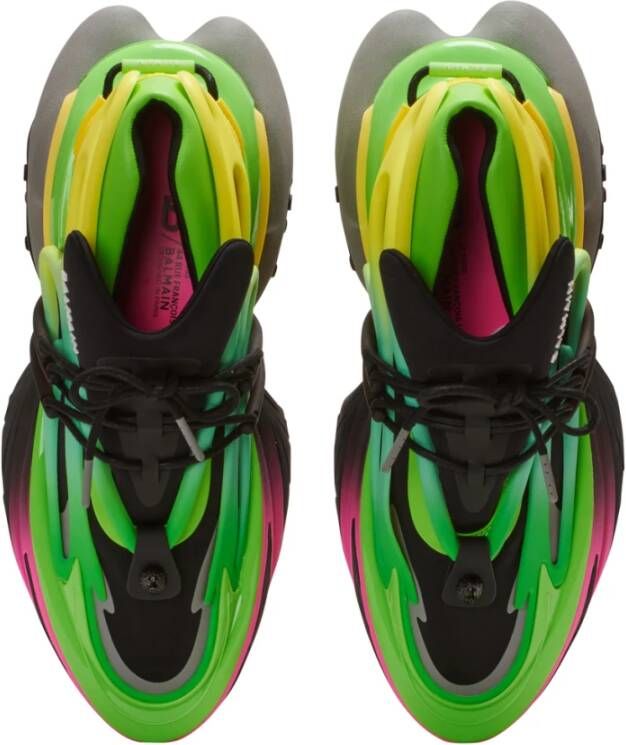 Balmain Eenhoorn trainers in neopreen en leer Multicolor Heren