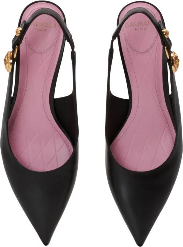 Balmain Eva kitten slingbacks in kalfsleer Black Dames