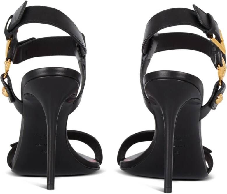 Balmain Gehakte Eva-sandalen in kalfsleer Black Dames