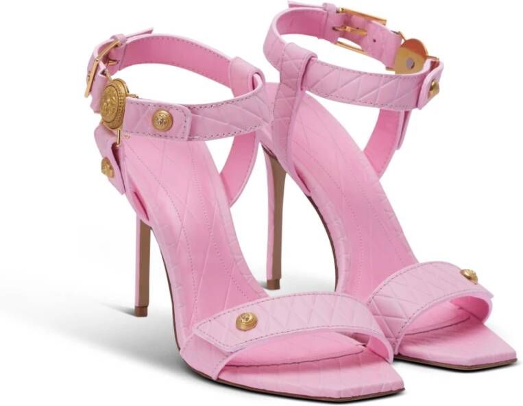 Balmain Gehakte Eva sandalen in kalfsleer Pink Dames