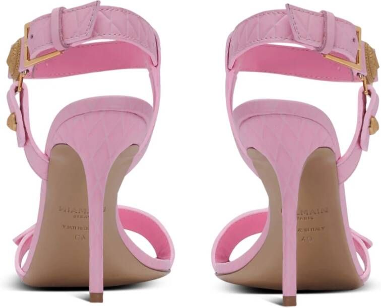 Balmain Gehakte Eva sandalen in kalfsleer Pink Dames