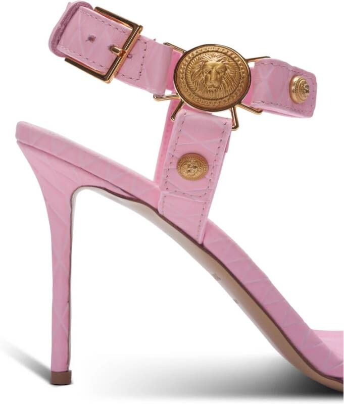 Balmain Gehakte Eva sandalen in kalfsleer Pink Dames