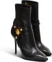 Balmain Zwarte Enkellaarzen met Leeuwenmunt Hardware Black Dames - Thumbnail 3