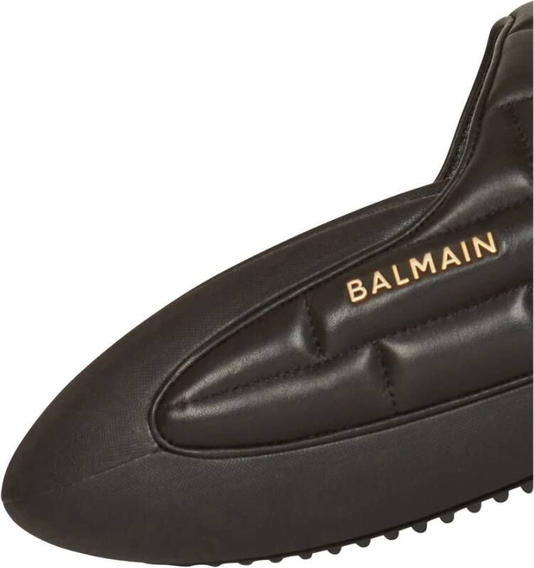 Balmain Gewatteerde leren B-It muilezels Black Dames