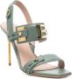 Balmain Groene leren sandalen met 2 banden Green Dames - Thumbnail 2