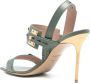 Balmain Groene leren sandalen met 2 banden Green Dames - Thumbnail 3