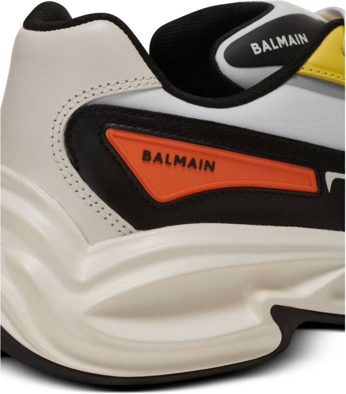 Balmain Hardloop-Roe leer en nylon sneakers Multicolor Heren