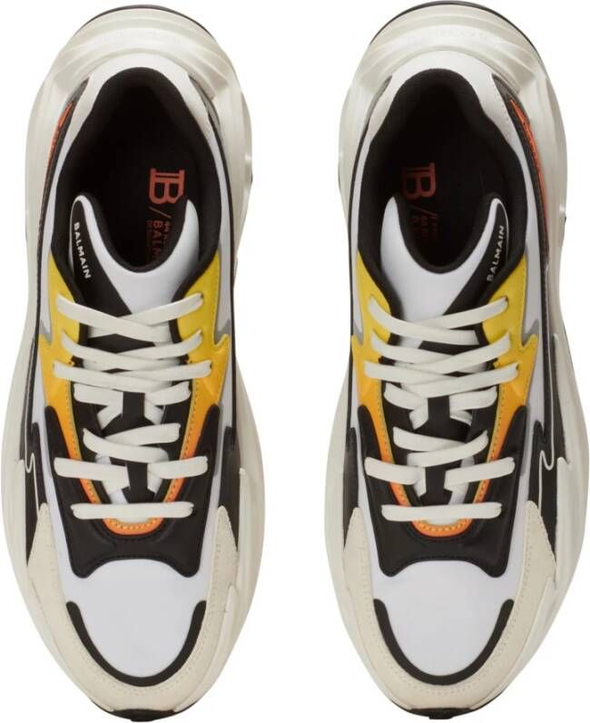 Balmain Hardloop-Roe leer en nylon sneakers Multicolor Heren