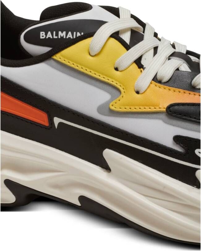 Balmain Hardloop-Roe leer en nylon sneakers Multicolor Heren