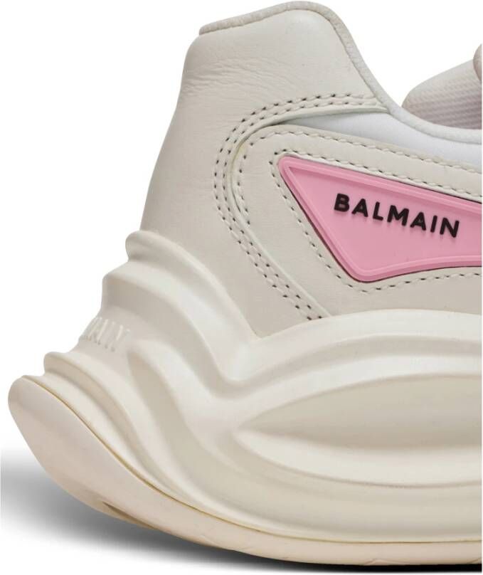 Balmain Hardloop-Roe leer en nylon trainers White Dames