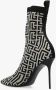 Balmain Monogramlaarzen met Gebreid Logodetail Black Dames - Thumbnail 4