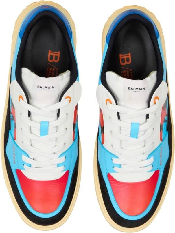 Balmain Kalfsleren B-Court Flip trainers met Prince Gyasi print Multicolor Heren